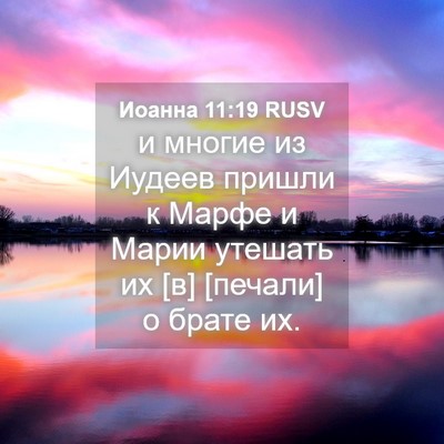 Picture 04 - Иоанна 11:19 RUSV - и многие из Иудеев пришли к - Bible Verse Picture