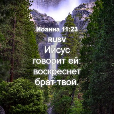Picture 04 - Иоанна 11:23 RUSV - Иисус говорит ей: - Bible Verse Picture