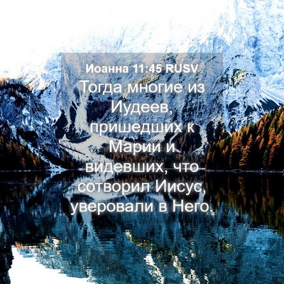 Picture 04 - Иоанна 11:45 RUSV - Тогда многие из Иудеев, - Bible Verse Picture