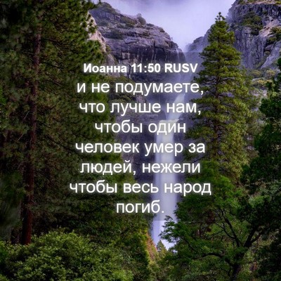 Picture 04 - Иоанна 11:50 RUSV - и не подумаете, что лучше - Bible Verse Picture