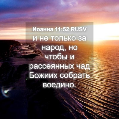 Picture 04 - Иоанна 11:52 RUSV - и не только за народ, но - Bible Verse Picture