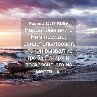 Picture 04 - Иоанна 12:17 RUSV - Народ, бывший с Ним прежде, - Bible Verse Picture