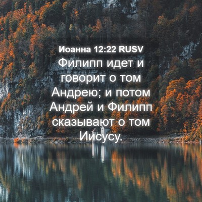 Picture 04 - Иоанна 12:22 RUSV - Филипп идет и говорит о том - Bible Verse Picture