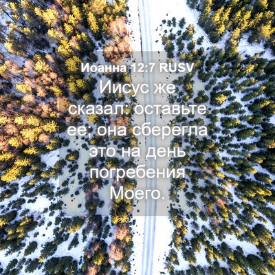 Picture 04 - Иоанна 12:7 RUSV - Иисус же сказал: оставьте - Bible Verse Picture