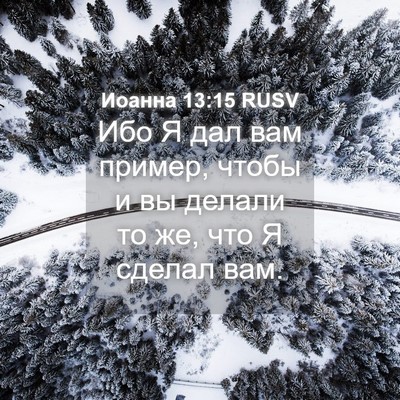 Picture 04 - Иоанна 13:15 RUSV - Ибо Я дал вам пример, чтобы - Bible Verse Picture