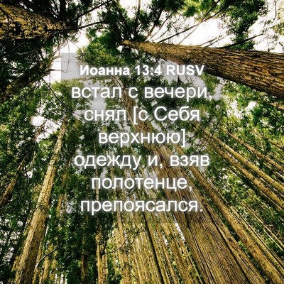 Picture 04 - Иоанна 13:4 RUSV - встал с вечери, снял [с Себя - Bible Verse Picture
