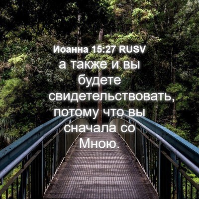Picture 04 - Иоанна 15:27 RUSV - а также и вы будете - Bible Verse Picture