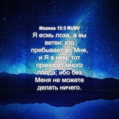 Picture 04 - Иоанна 15:5 RUSV - Я есмь лоза, а вы ветви; кто - Bible Verse Picture