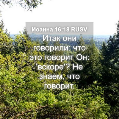 Picture 04 - Иоанна 16:18 RUSV - Итак они говорили: что это - Bible Verse Picture