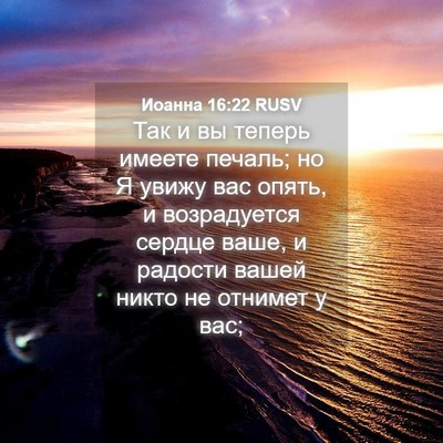 Picture 04 - Иоанна 16:22 RUSV - Так и вы теперь имеете - Bible Verse Picture