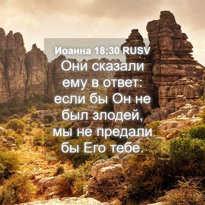 Picture 04 - Иоанна 18:30 RUSV - Они сказали ему в ответ: - Bible Verse Picture