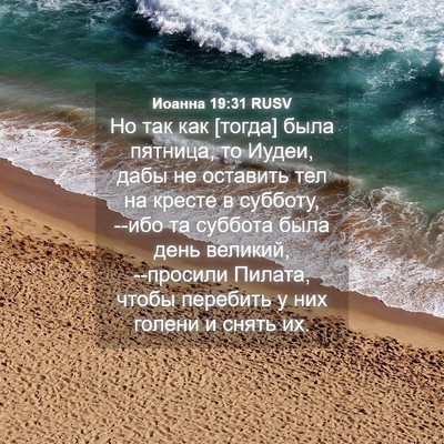 Picture 04 - Иоанна 19:31 RUSV - Но так как [тогда] была - Bible Verse Picture