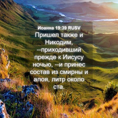 Picture 04 - Иоанна 19:39 RUSV - Пришел также и Никодим, - Bible Verse Picture