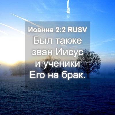 Picture 04 - Иоанна 2:2 RUSV - Был также зван Иисус и - Bible Verse Picture