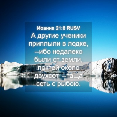 Picture 04 - Иоанна 21:8 RUSV - А другие ученики приплыли - Bible Verse Picture