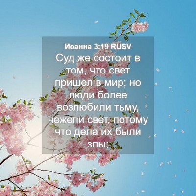 Picture 04 - Иоанна 3:19 RUSV - Суд же состоит в том, что - Bible Verse Picture