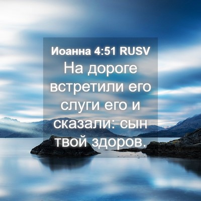 Picture 04 - Иоанна 4:51 RUSV - На дороге встретили его - Bible Verse Picture