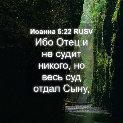Picture 04 - Иоанна 5:22 RUSV - Ибо Отец и не судит никого, - Bible Verse Picture