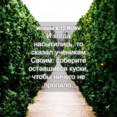 Picture 04 - Иоанна 6:12 RUSV - И когда насытились, то - Bible Verse Picture