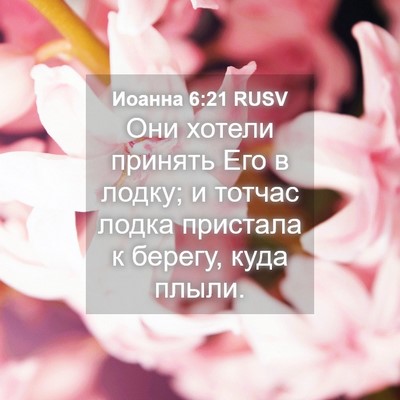 Picture 04 - Иоанна 6:21 RUSV - Они хотели принять Его в - Bible Verse Picture