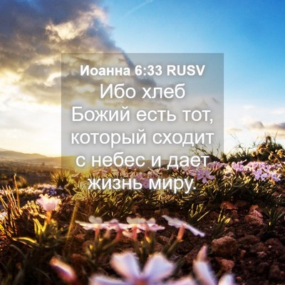 Picture 04 - Иоанна 6:33 RUSV - Ибо хлеб Божий есть тот, - Bible Verse Picture