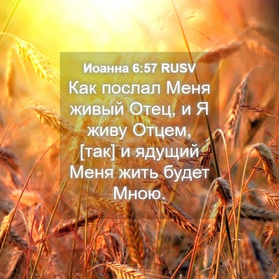 Picture 04 - Иоанна 6:57 RUSV - Как послал Меня живый Отец, - Bible Verse Picture