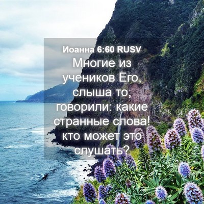 Picture 04 - Иоанна 6:60 RUSV - Многие из учеников Его, - Bible Verse Picture