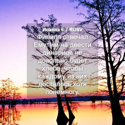 Picture 04 - Иоанна 6:7 RUSV - Филипп отвечал Ему: им на - Bible Verse Picture