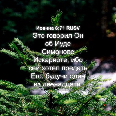 Picture 04 - Иоанна 6:71 RUSV - Это говорил Он об Иуде - Bible Verse Picture