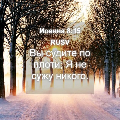 Picture 04 - Иоанна 8:15 RUSV - Вы судите по плоти; Я не - Bible Verse Picture