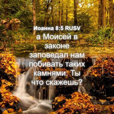 Picture 04 - Иоанна 8:5 RUSV - а Моисей в законе - Bible Verse Picture