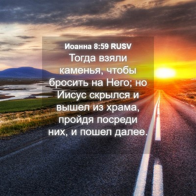 Picture 04 - Иоанна 8:59 RUSV - Тогда взяли каменья, чтобы - Bible Verse Picture