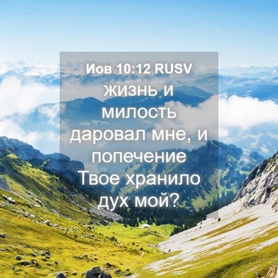 Picture 04 - Иов 10:12 RUSV - жизнь и милость даровал - Bible Verse Picture