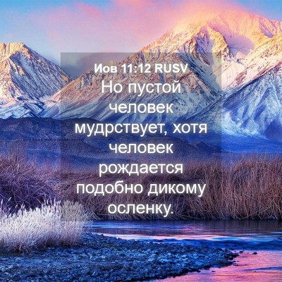 Picture 04 - Иов 11:12 RUSV - Но пустой человек - Bible Verse Picture