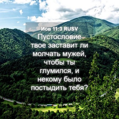 Picture 04 - Иов 11:3 RUSV - Пустословие твое заставит - Bible Verse Picture