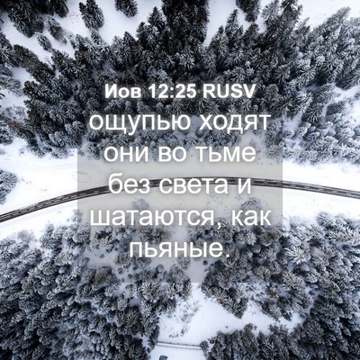 Picture 04 - Иов 12:25 RUSV - ощупью ходят они во тьме - Bible Verse Picture