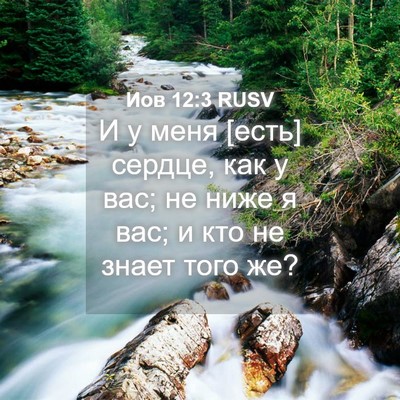 Picture 04 - Иов 12:3 RUSV - И у меня [есть] сердце, как у - Bible Verse Picture