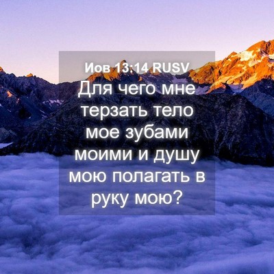 Picture 04 - Иов 13:14 RUSV - Для чего мне терзать тело - Bible Verse Picture