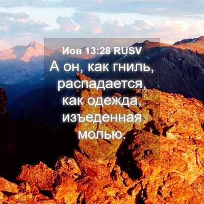 Picture 04 - Иов 13:28 RUSV - А он, как гниль, - Bible Verse Picture