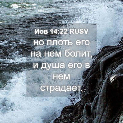 Picture 04 - Иов 14:22 RUSV - но плоть его на нем болит, и - Bible Verse Picture