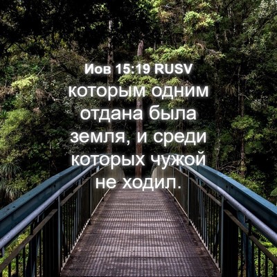 Picture 04 - Иов 15:19 RUSV - которым одним отдана была - Bible Verse Picture