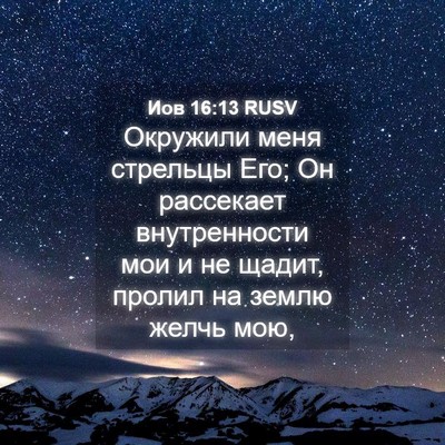 Picture 04 - Иов 16:13 RUSV - Окружили меня стрельцы - Bible Verse Picture