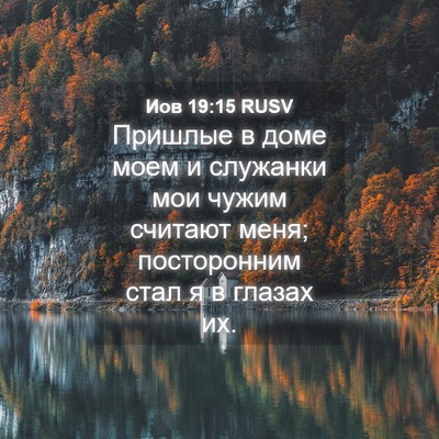Picture 04 - Иов 19:15 RUSV - Пришлые в доме моем и - Bible Verse Picture