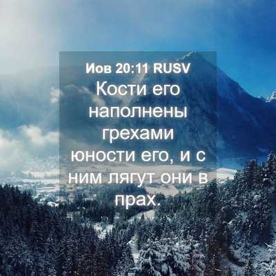 Picture 04 - Иов 20:11 RUSV - Кости его наполнены - Bible Verse Picture