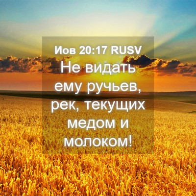 Picture 04 - Иов 20:17 RUSV - Не видать ему ручьев, рек, - Bible Verse Picture