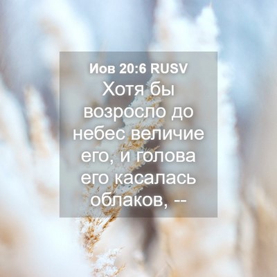 Picture 04 - Иов 20:6 RUSV - Хотя бы возросло до небес - Bible Verse Picture