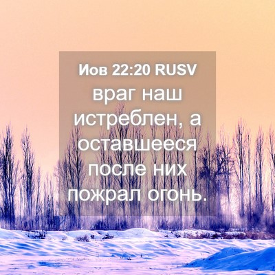Picture 04 - Иов 22:20 RUSV - враг наш истреблен, а - Bible Verse Picture