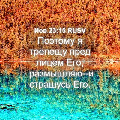 Picture 04 - Иов 23:15 RUSV - Поэтому я трепещу пред - Bible Verse Picture