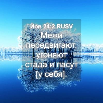 Picture 04 - Иов 24:2 RUSV - Межи передвигают, угоняют - Bible Verse Picture