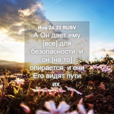 Picture 04 - Иов 24:23 RUSV - А Он дает ему [все] для - Bible Verse Picture